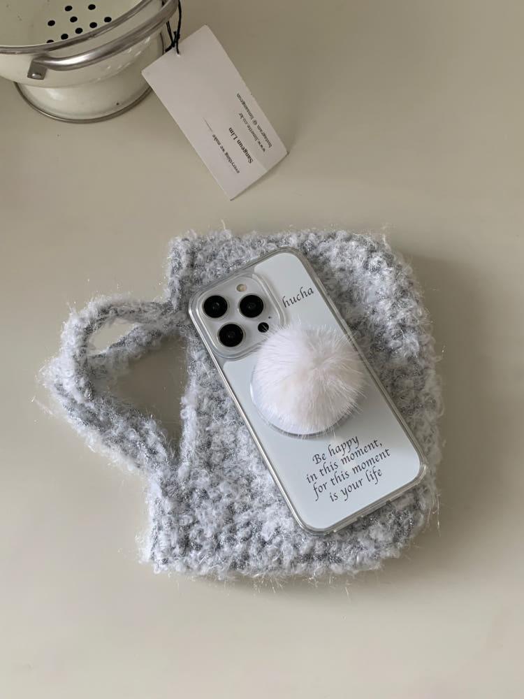 Rabbit‘s tail fur griptok / magsafe tok