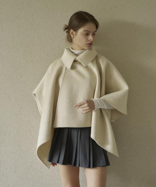 랑느 숏판쵸 핸드메이드 울코트_아이보리