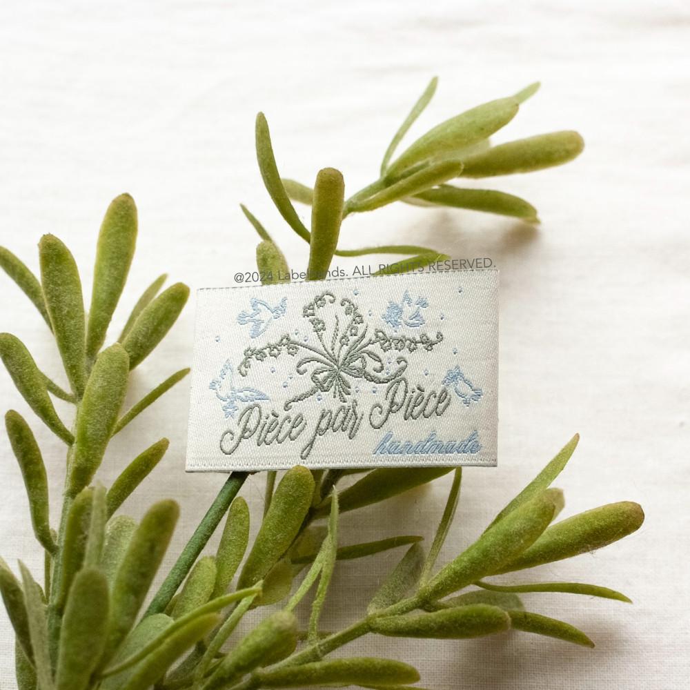 은방울꽃 직조라벨 lily of the valley woven label 핸드메이드라벨