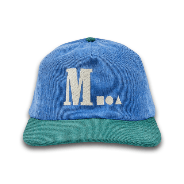 Geometric Logo Corduroy Cap - Blue & Green