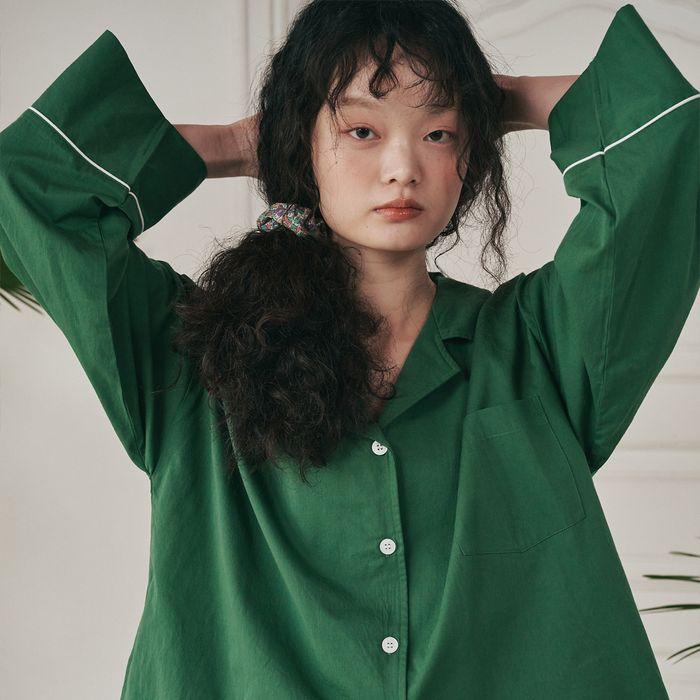 [29CM 단독] (uni)도미토리 파이프 파자마 바질그린