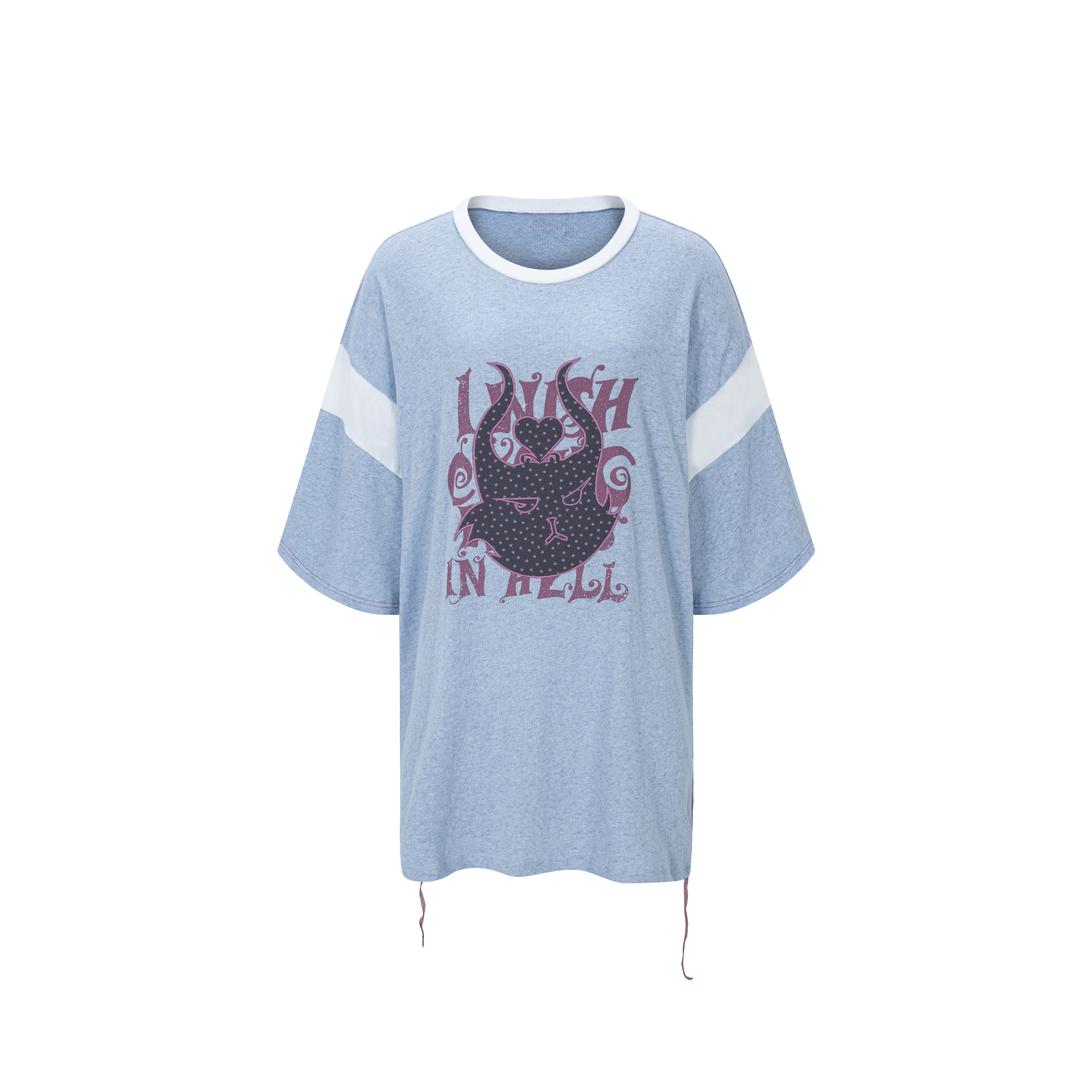 Devil cat t-shirts blue