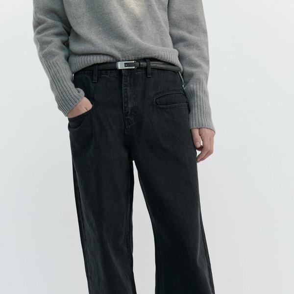 [WINDER] ELLIPSE DENIM PANTS - WASHED BLACK
