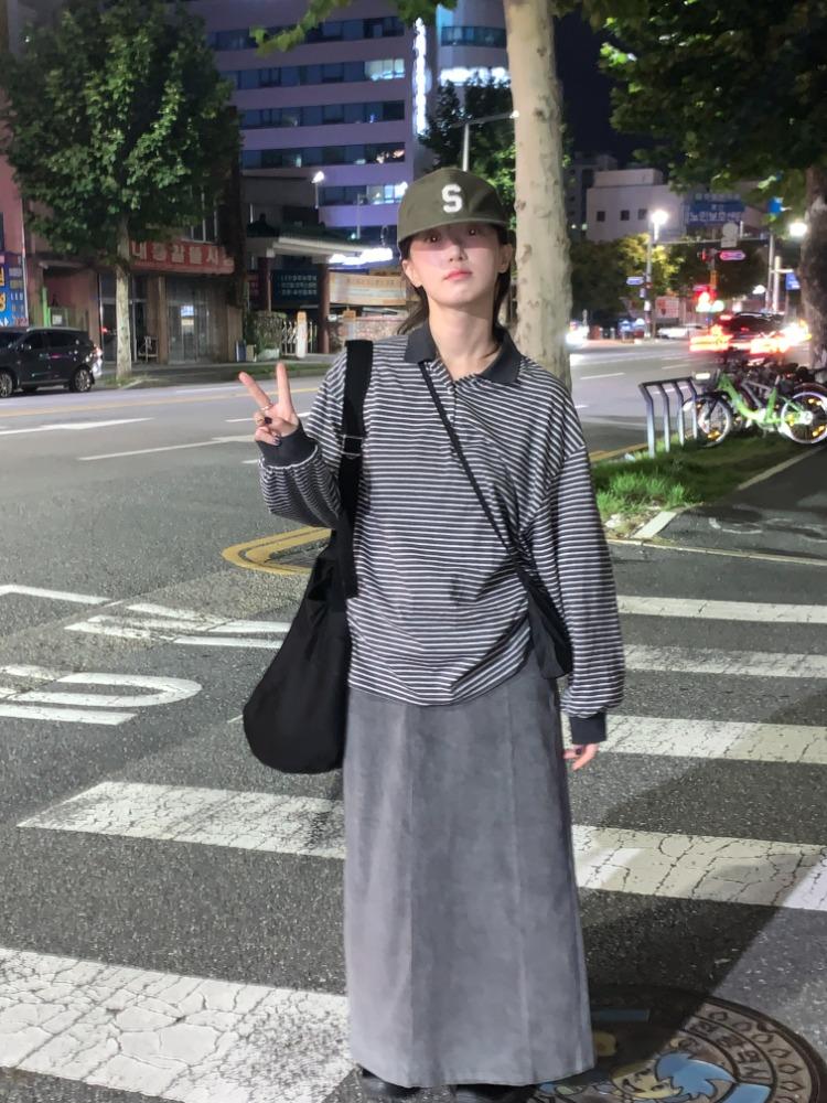 Casual long t-shirt(2COLOR)