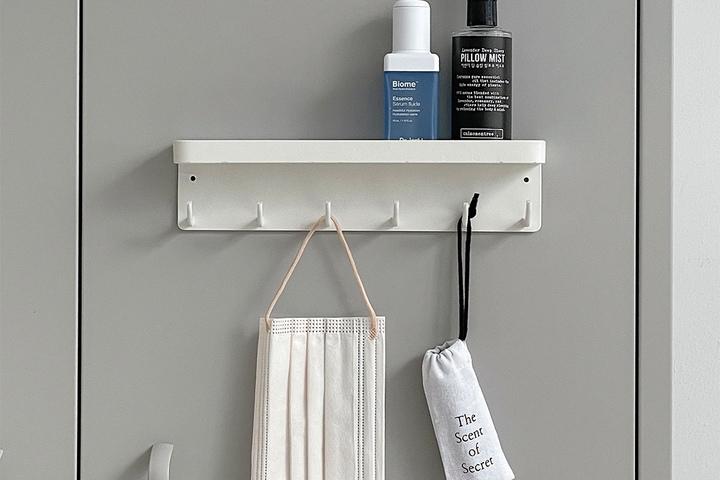 현관 마스크걸이 자석 후크 무타공 냉장고 선반