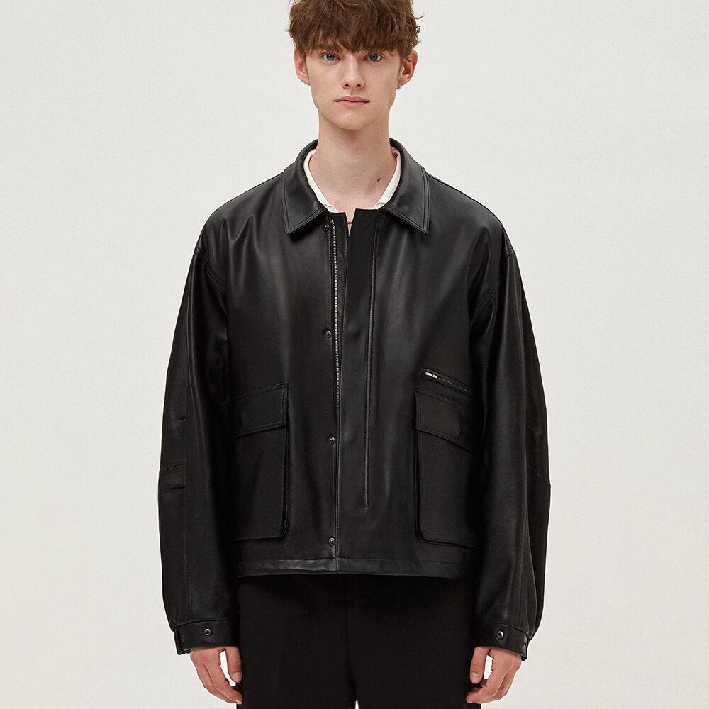 오버핏 램스킨 블루종 자켓