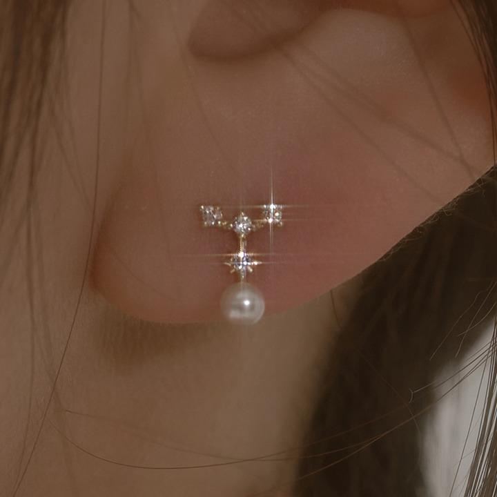 14k 아스트로 스왈 진주 귀걸이