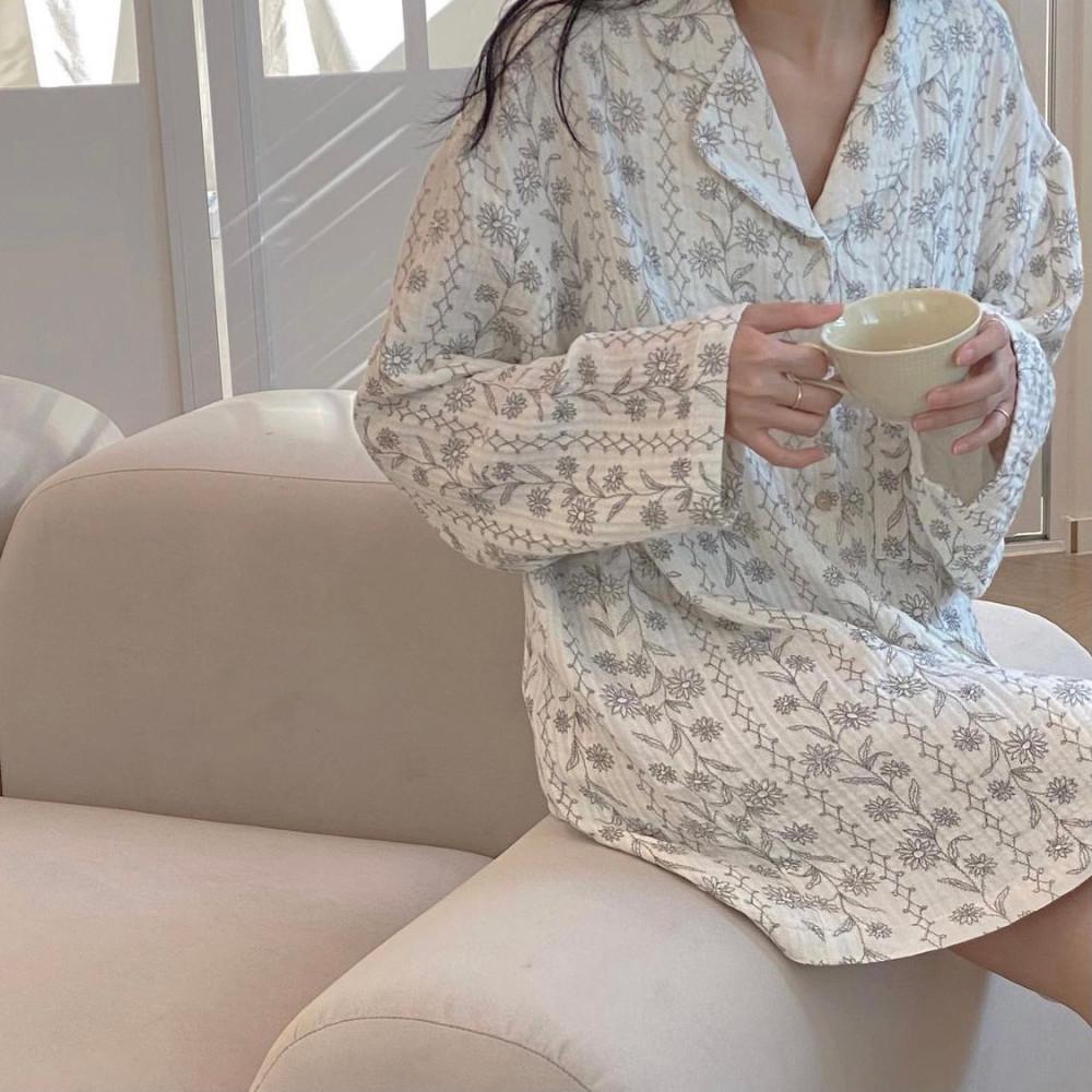 르엘 셔츠 원피스 파자마 홈웨어 잠옷