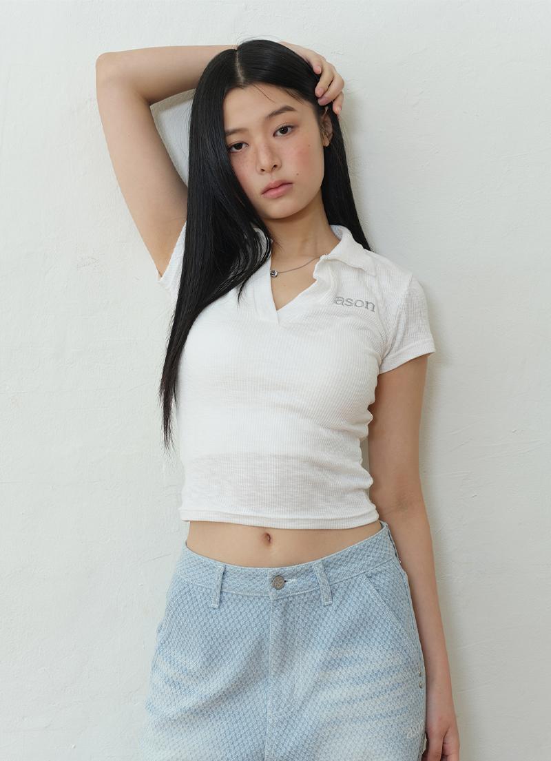 HALF IVY COLLAR TEE / WHITE