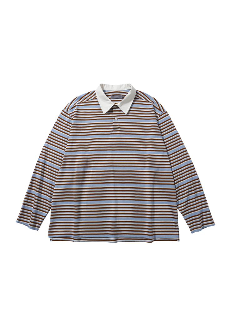 OVERSIZED LONG SLEEVE RUGBY T-SHIRTS (BROWN)