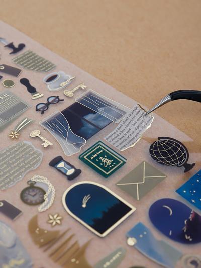 빈티지 금박 스티커 4매입