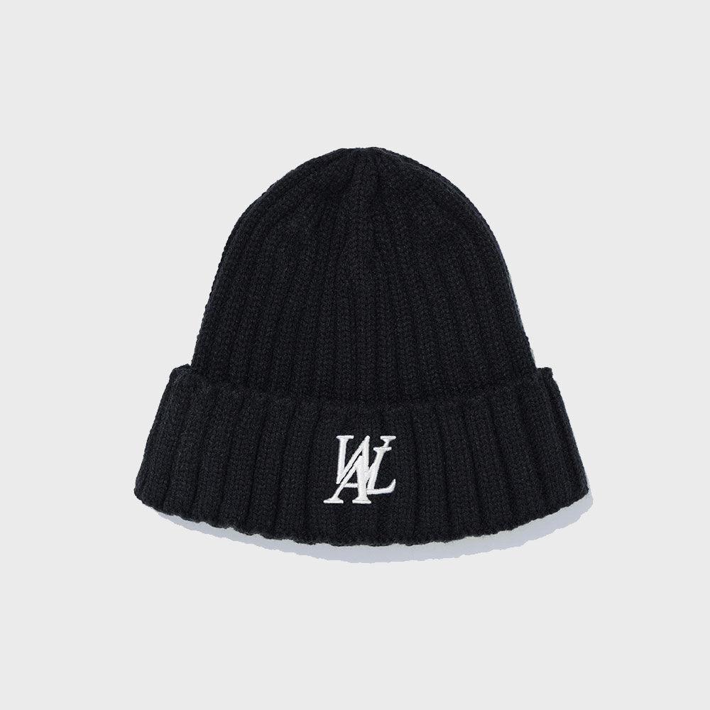 Bulge embroidery beanie - BLACK