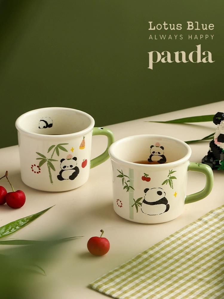 판다 물겁 찻잔 머그