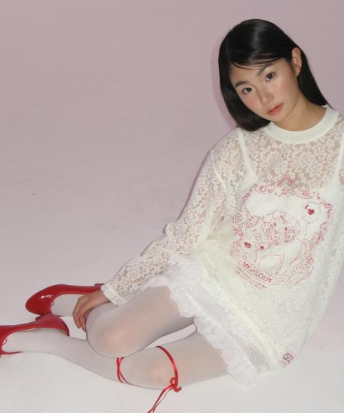 MY MELODY LACE LAYERED LONG SLEEVE IVORY