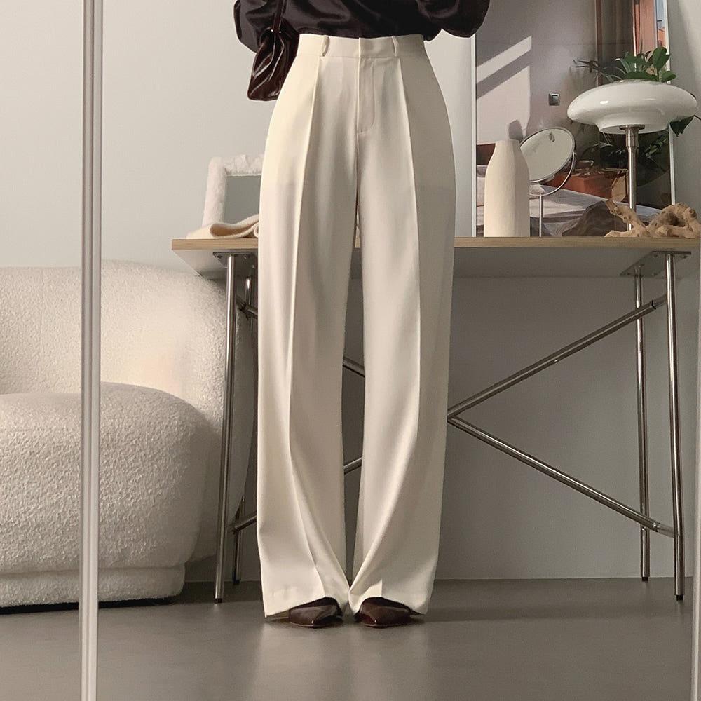 (자체제작) 런던 릴렉스드-스트레이트 트라우저 (크림)