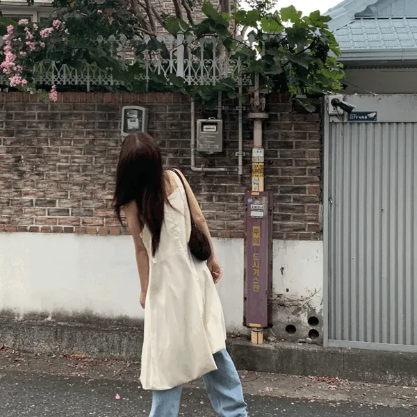 [레이어드]소이드 봄 브이넥 나시 셔링 벌룬 레이어드 롱 원피스(2color)