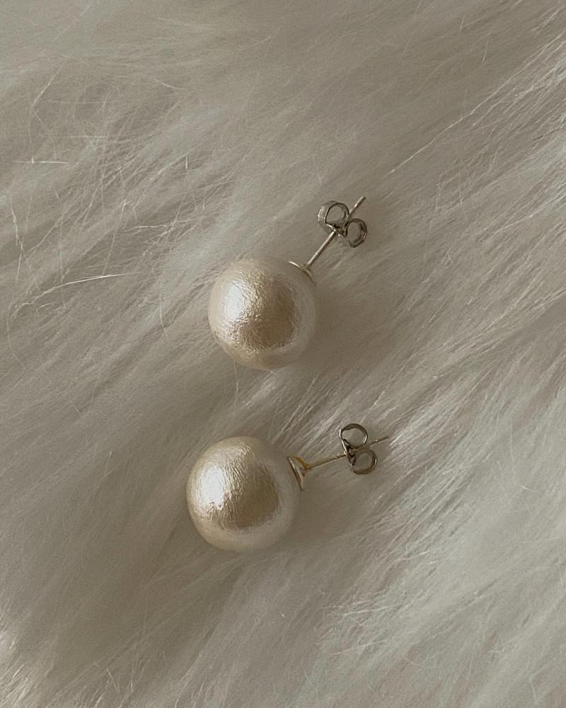 925silver 코튼펄 진주 귀걸이 (8mm,10mm,12mm,14mm)