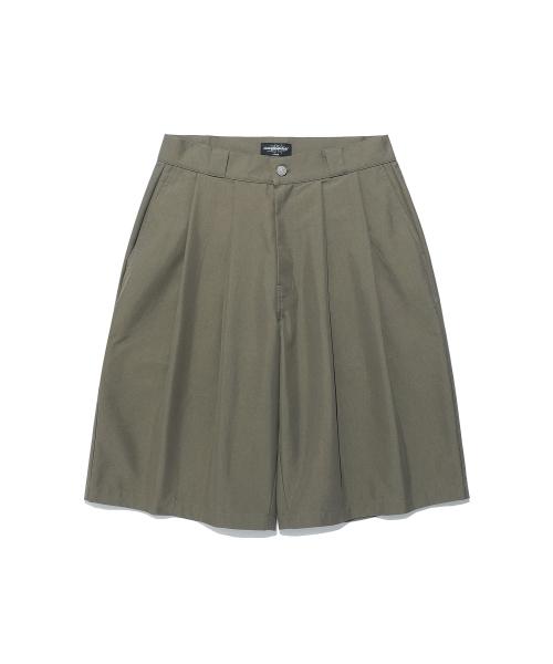 BERMUDAS TWO TUCK WORK SHORTS_BROWN(NG2FMUPA61A)