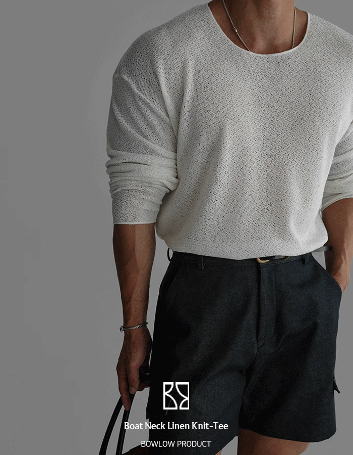 [BOWLOW] 보트넥 린넨 니트티