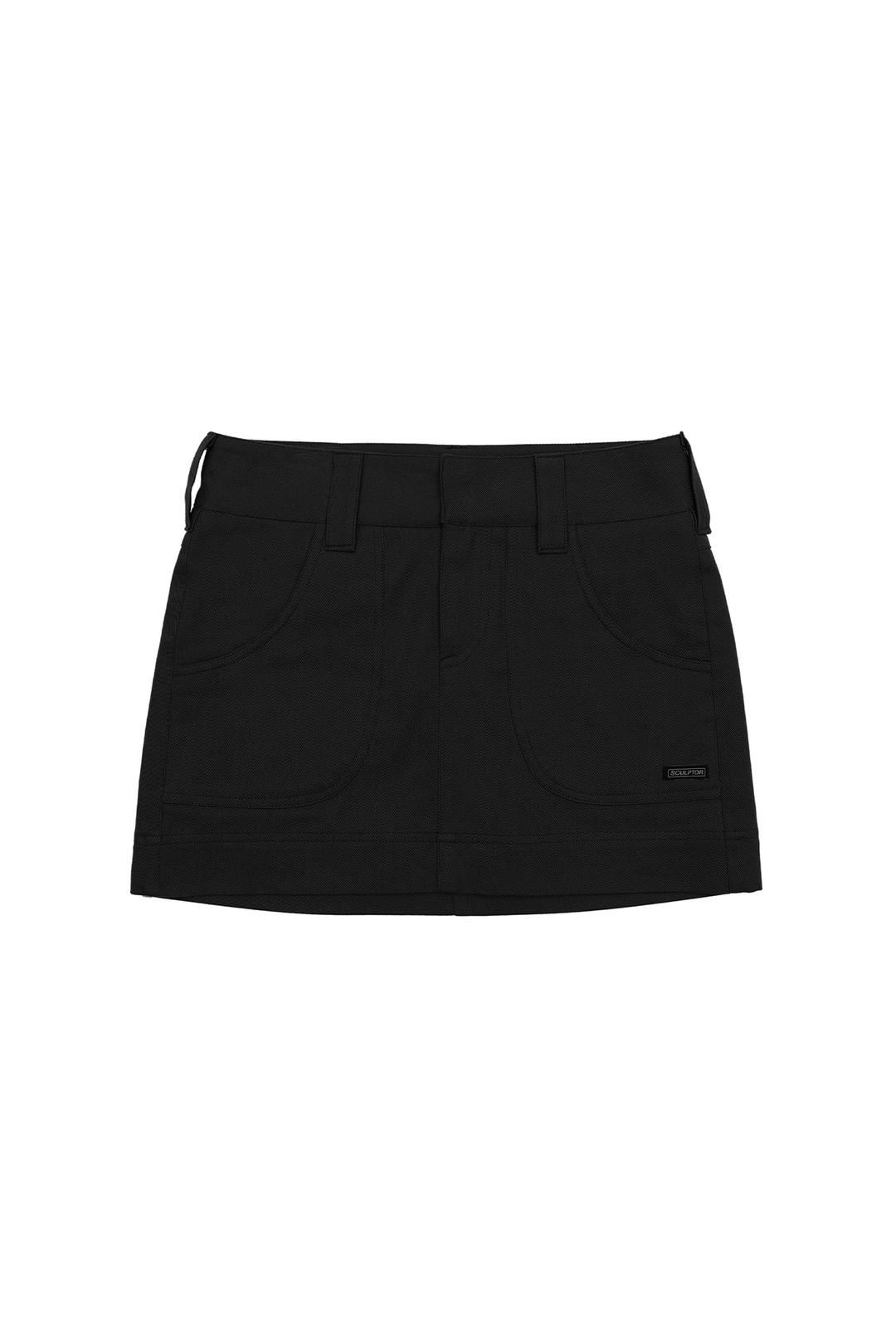 Twill Low-rise Mini Skirt Black