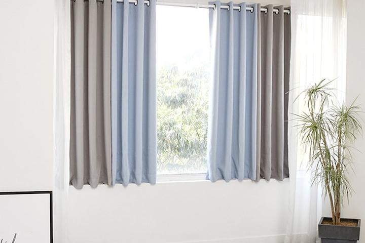 (1+1) 빛차단 공간분리 베이직 3중직 창문 암막커튼 12color