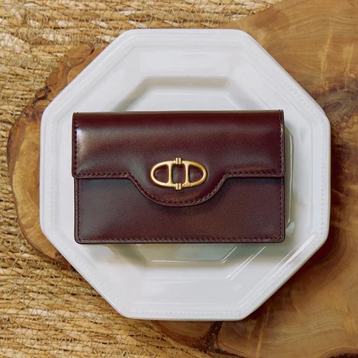 버건디 보딸라또 레더 명함 카드지갑 AAHO5F351D3