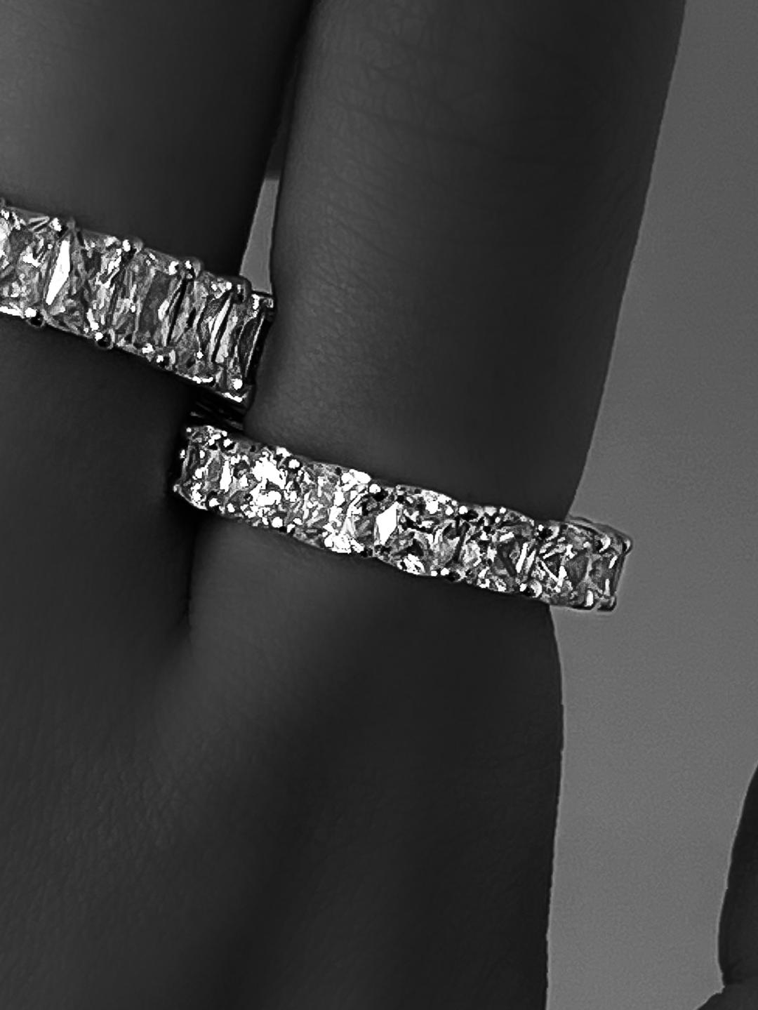 [925 Silver] 0.25Ct Cushion Eternity Ring