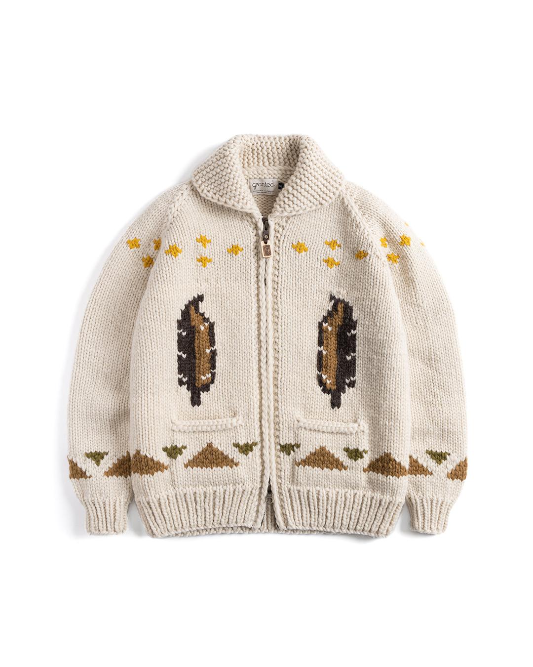 "BURROWING OWL\" CANADIAN SWEATER (ivory)