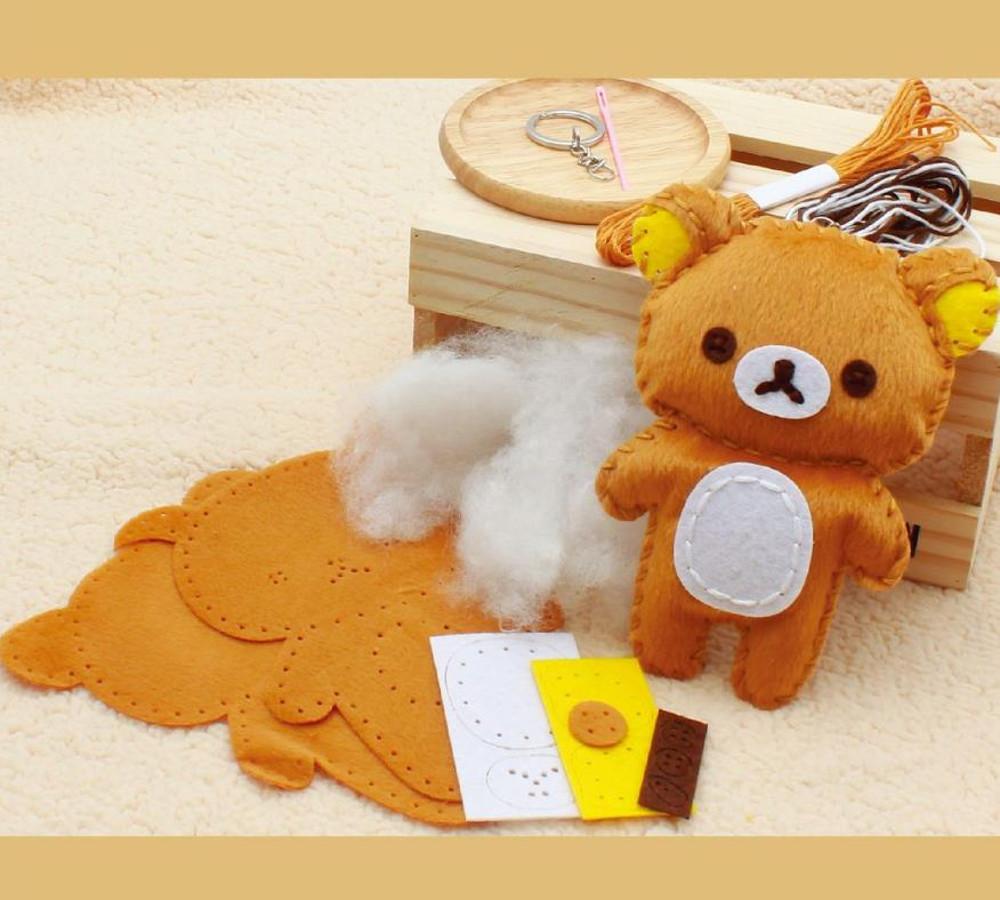 리락쿠마 곰 캐릭터인형 키링 만들기 DIY 바느질키트 인형악세사리 마스코트 키홀더