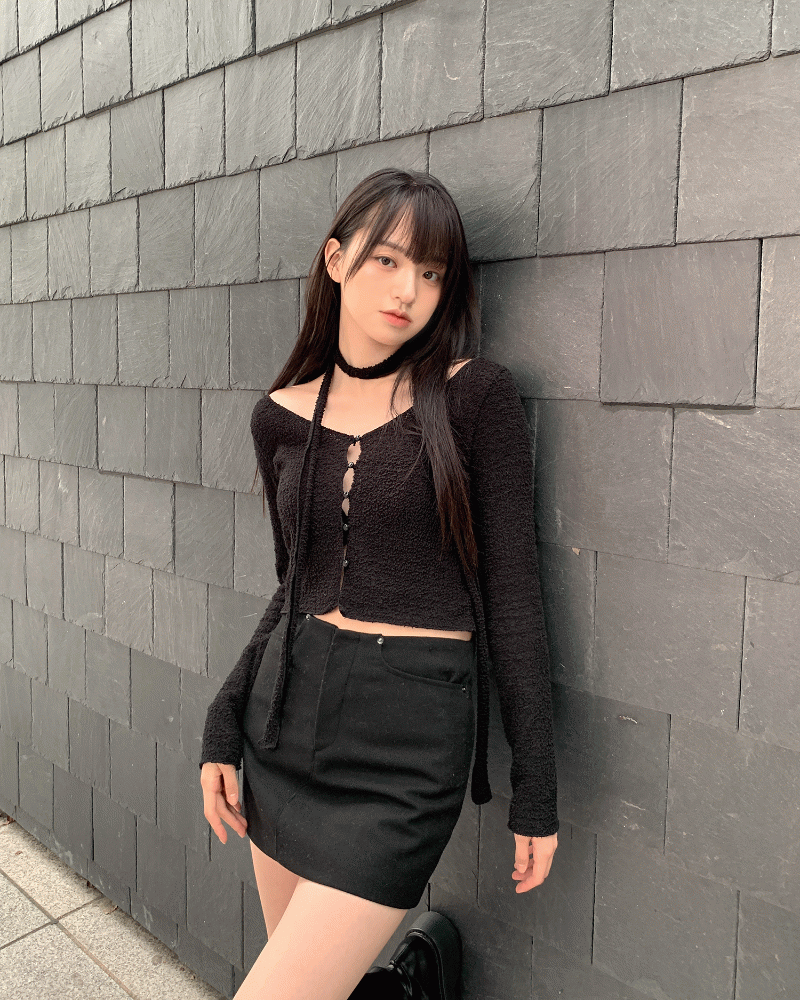 윈터 머플러 슬리브 티셔츠