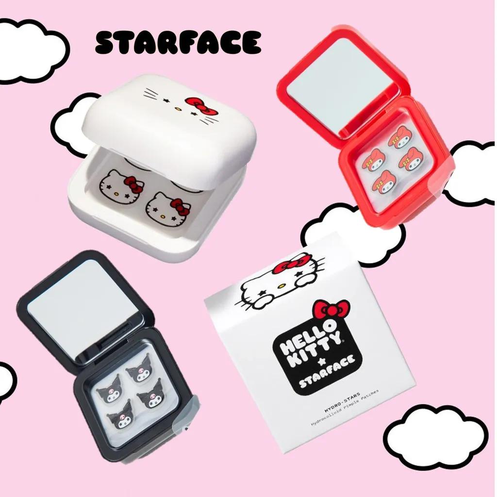 [32개입] 스타페이스 핌플 트러블 뾰루지 스티커 패치 헬로키티  마이 멜로디 쿠로미 거울 케이스 포함