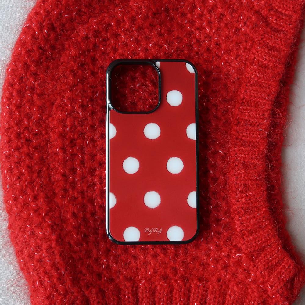 snowball dot case (red) 스노우볼 도트 글라스 범퍼 케이스 iphone 13 pro
