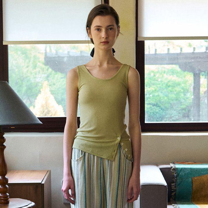 Ribbed Button TOP_(3Colors)