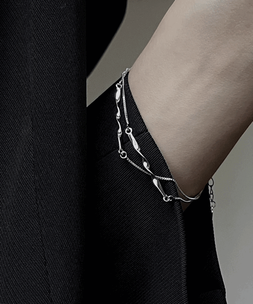 B0001 S925 실버 트위스트 레이어드 팔찌