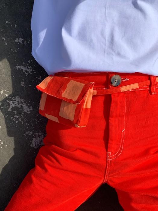 MARY BELT BAG ( PEACH & RED )