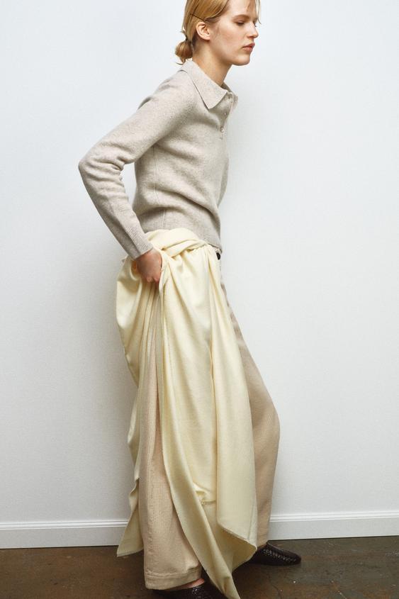 100% 울 솔리드 폴로셔츠