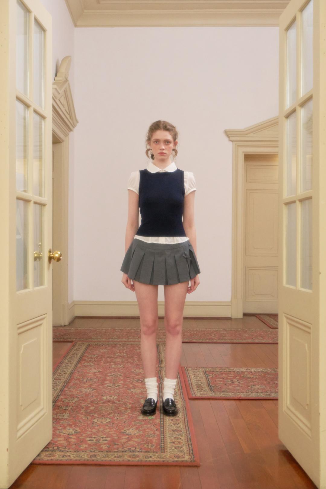 (4/11 발송) Slit Pleats Skirt (Grey)
