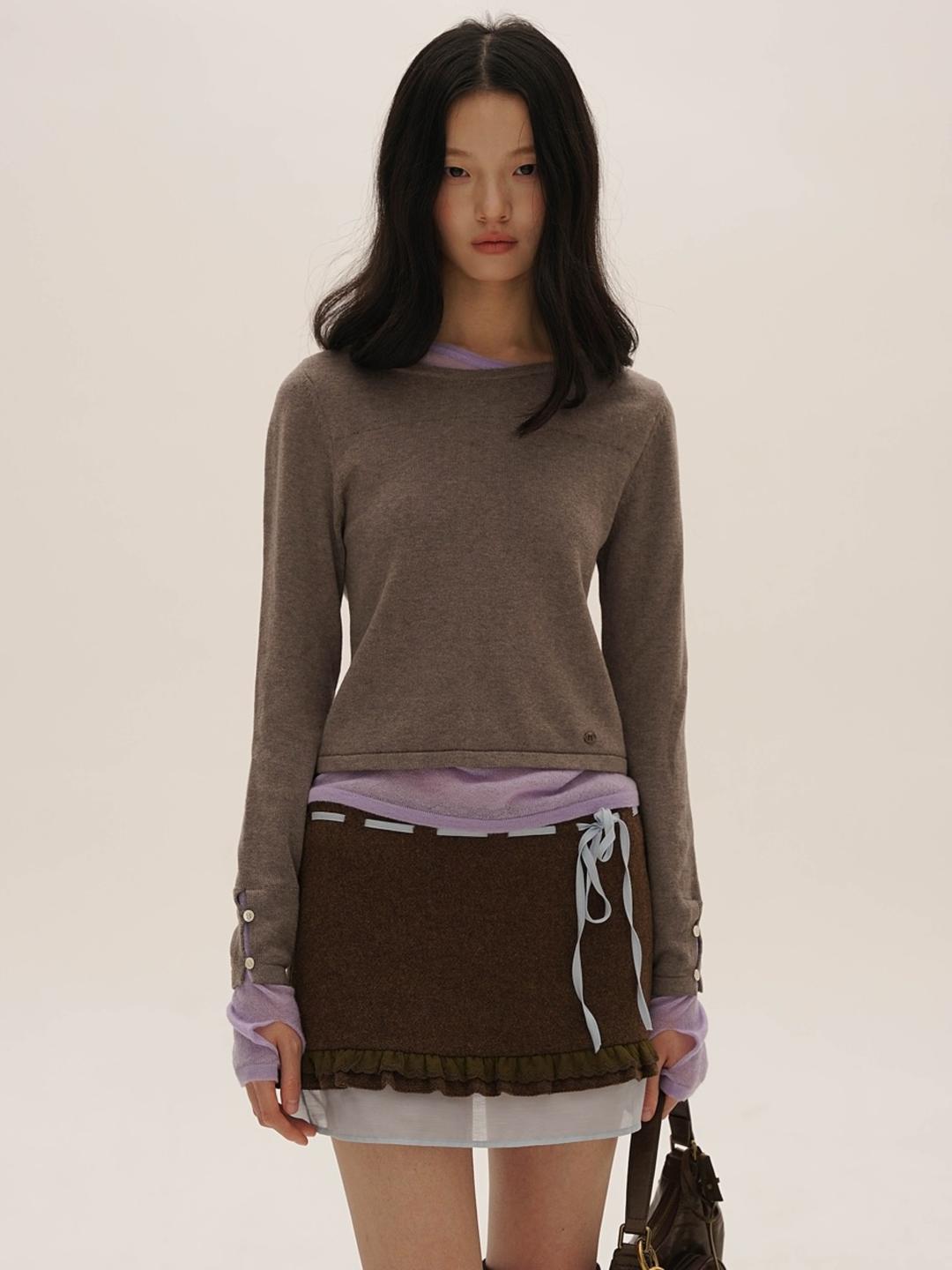 MOROMORO2 Fake Two-piece Slim Sweater (3color)