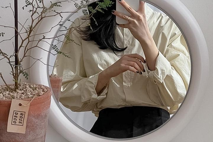 원형 라운드 화장대 선반 벽걸이 빈티지 거울