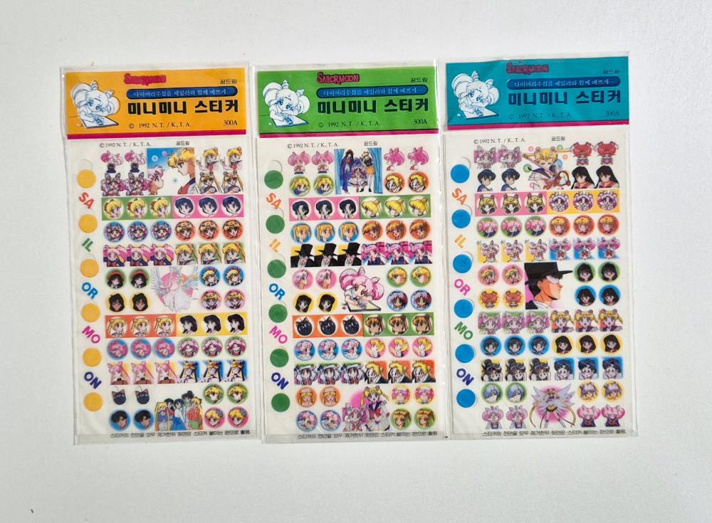[중고] [고전문구] 세일러문 6공 다이어리 미니미니 스티커 1
