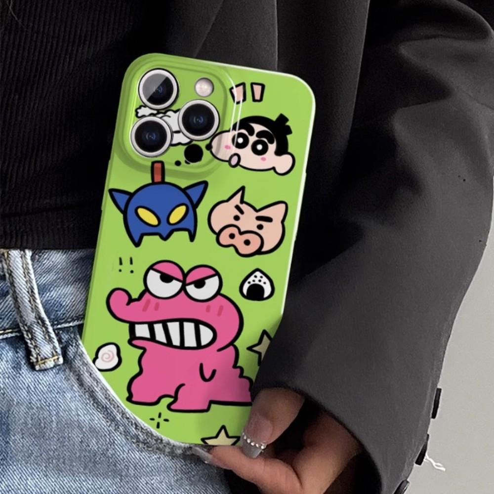 짱구 케이스 아이폰 미니 입고 14 13 12 레트로 귀여운 캐릭터