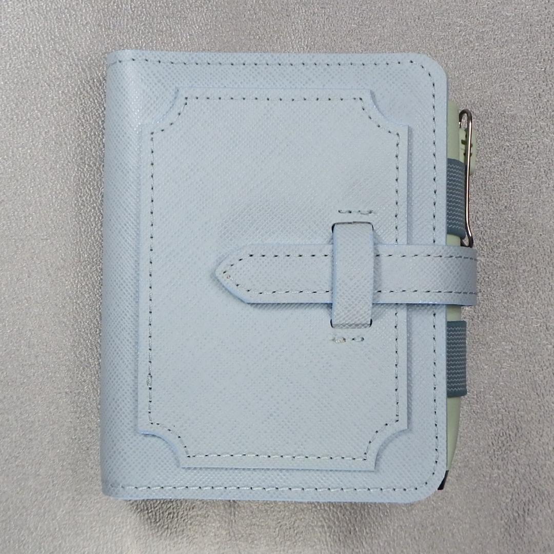 水色のシステム手帳（マイクロ5,minmin5穴）NO.251592A