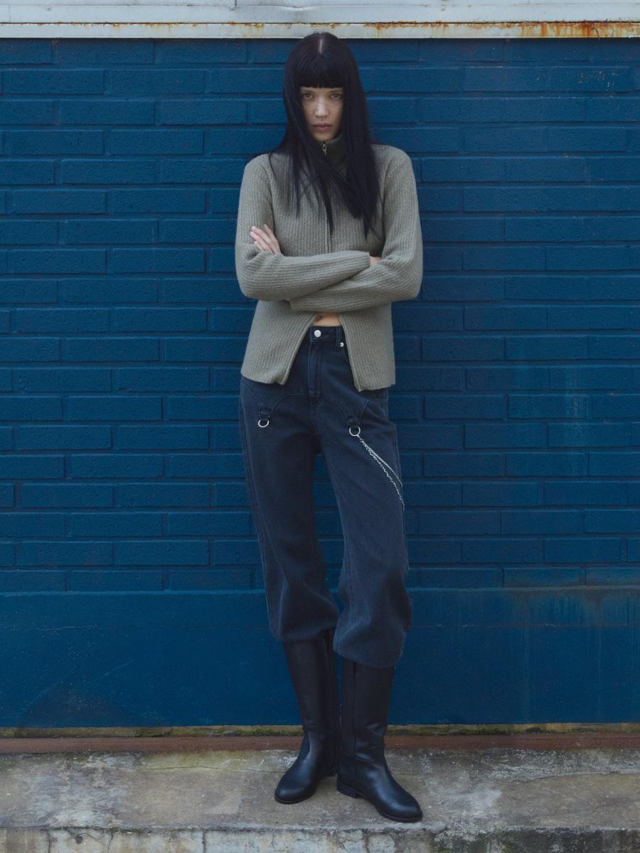 Black Paneled Jeans