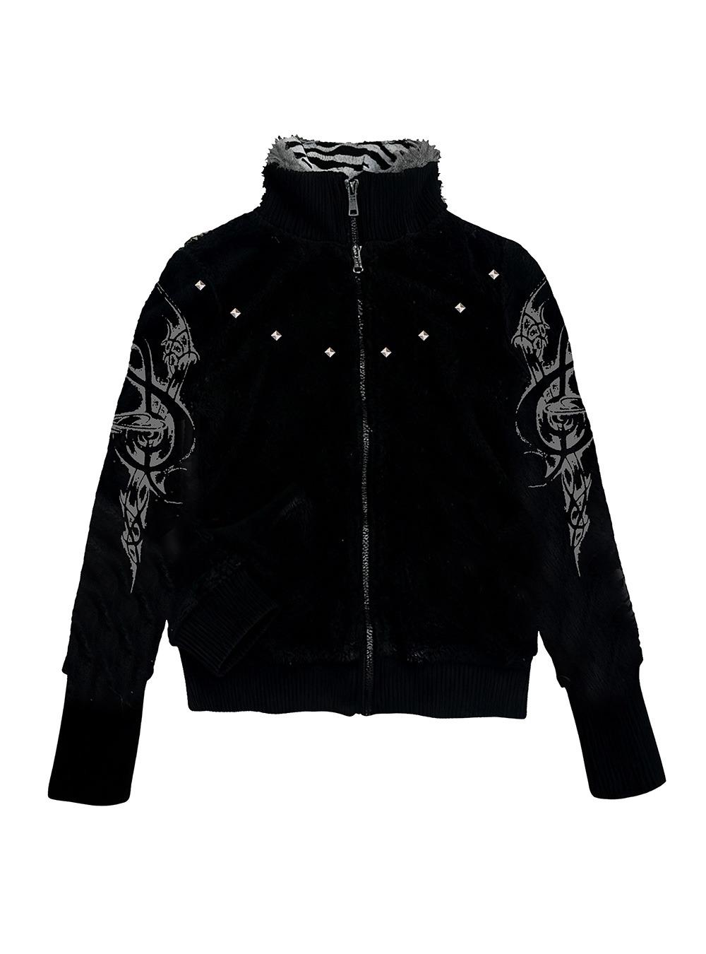 Reversible Rock Graphic Zip Jacket (2color)