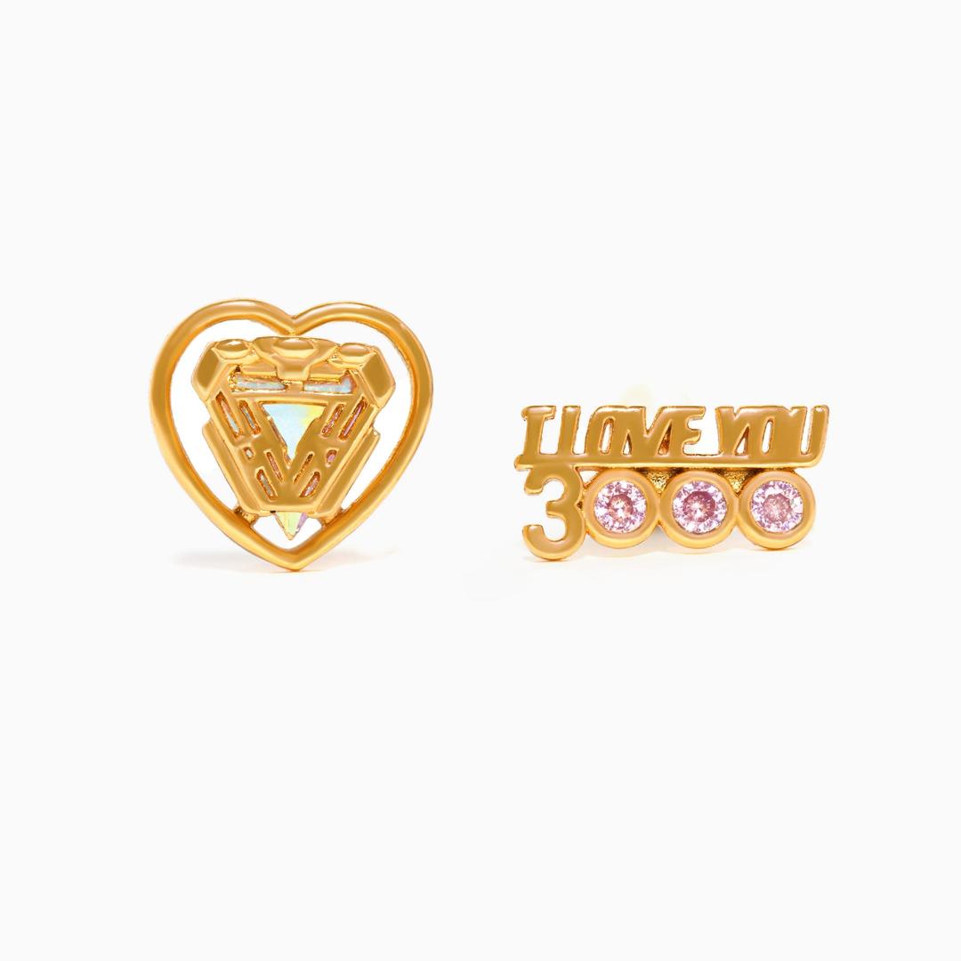 Marvel's Iron Man I Love You 3000 Studs - Gold