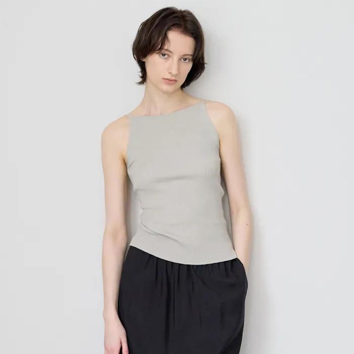Ribbed Sleeveless Knit - Ash Gray