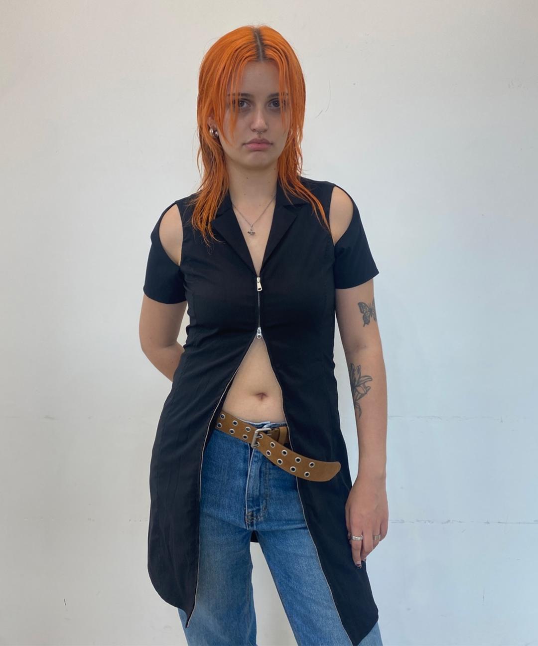 Hole Jacket Dress_Black