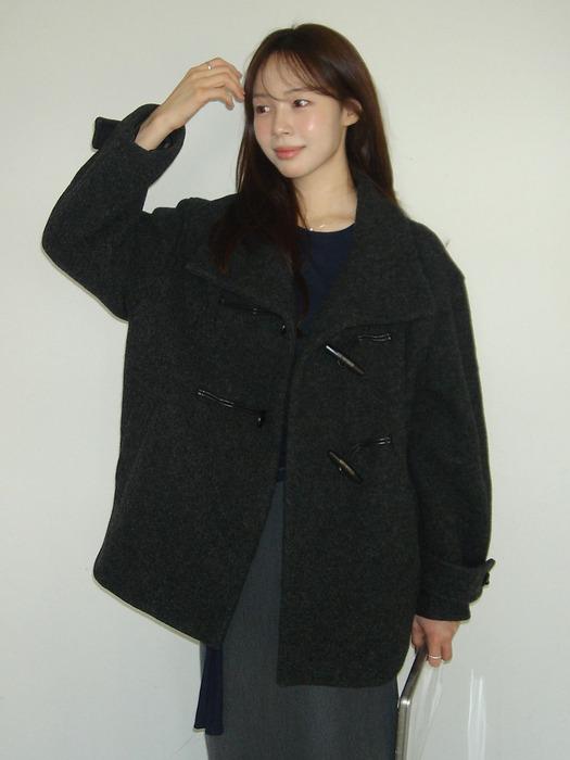 [8차/차콜재입고][울100%]울 하이넥 더플  코트_2COLORS