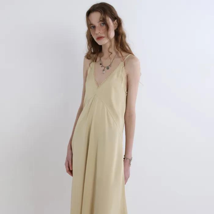 Silky Side Pocket dress (Champagne)