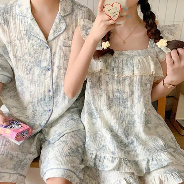 T2/뜨와르 페인트 반팔 커플 잠옷 세트_262885